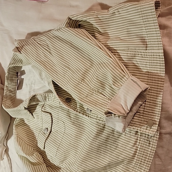 Women's Chicos Striped Jacket sz 2 - Picture 7 of 8